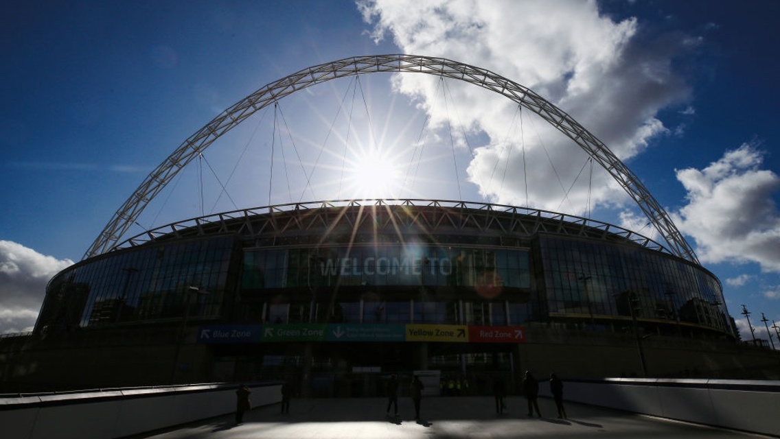 HOME OF FOOTBALL: Wembley looks as beautiful as always under the sun.