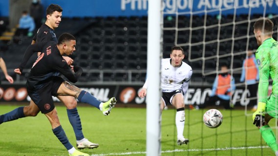 GAB GOAL: Gabriel Jesus smashes home a third