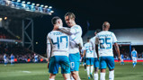 CREATOR & SCORER: Grealish shows his appreciation to Foden after his spectacular assist.
