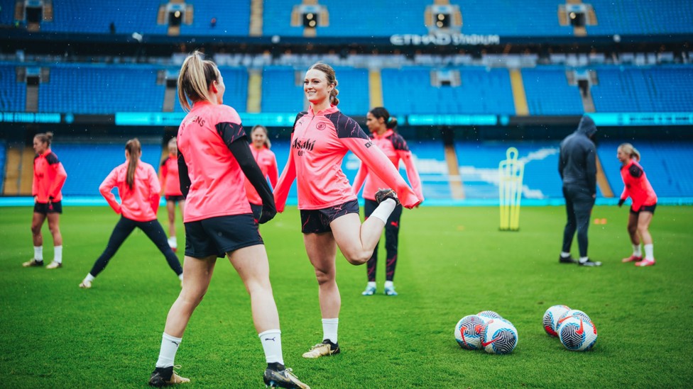 SQUAD GOALS : The players prepare for the next drill