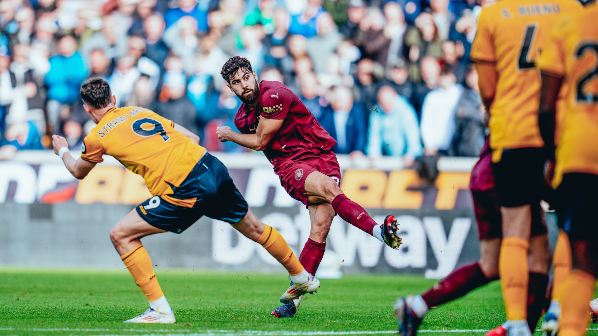 TAKE THAT: Josko Gvardiol unleashes a stunning effort to draw City level.
