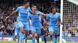 ALL SMILES: Ake wheels away to celebrate the opener.