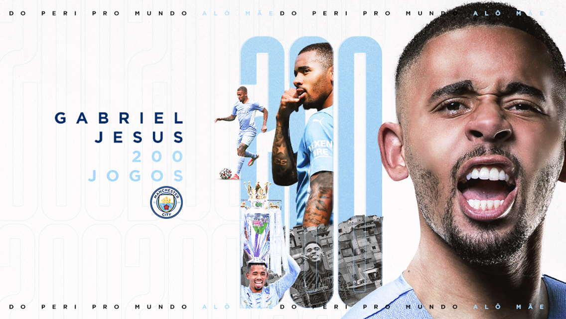Gabriel Jesus completa 200 jogos pelo City