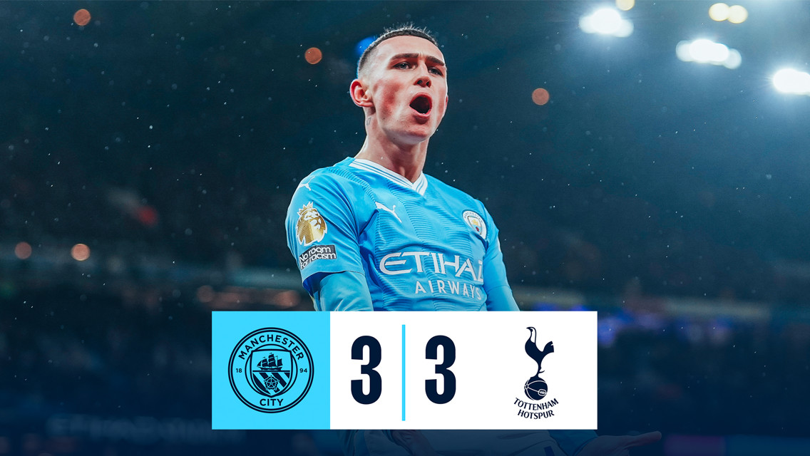 City 3-3 Spurs: Cuplikan singkat