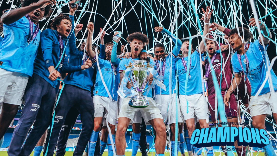 City's historic third Under-18 Premier League trophy lift in pictures