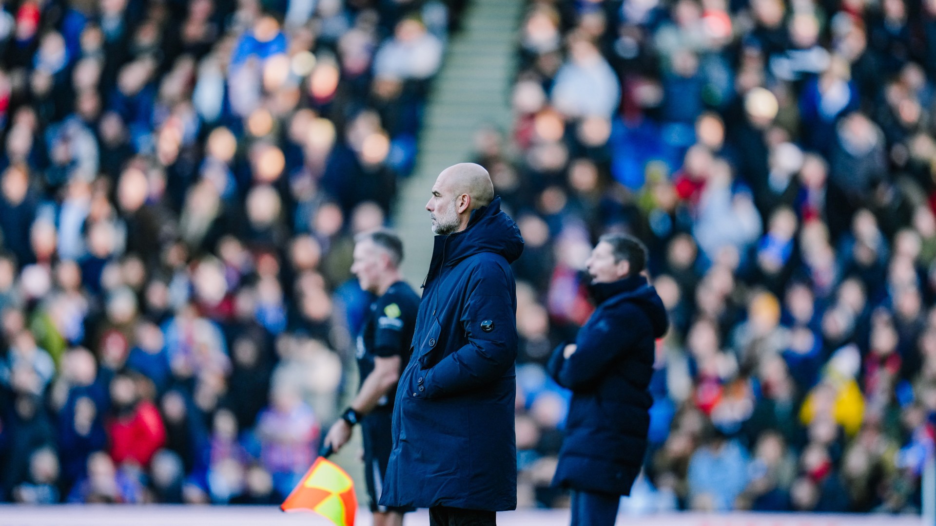 THE BOSS: Pep Guardiola watches over proceedings.