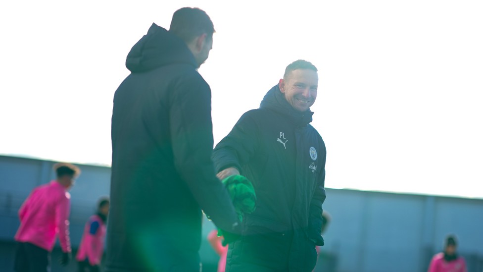 EYES ON THE CAMERA : Pep Lijnders smiles for the photographer