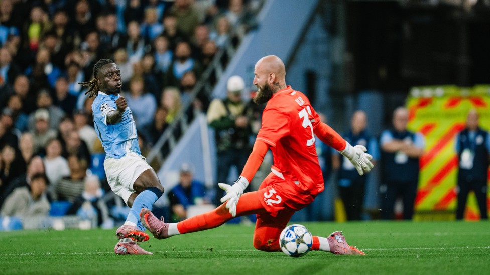 HE SHOOTS... : Doku looks to score...