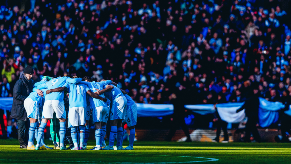 TEAM: Kyle Walker galvanising the team before kick-off