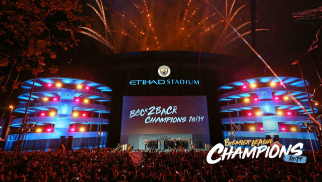 PARTY TIME: The team celebrate with the fans