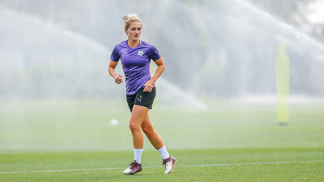 GAME FACE: Laura Coombs keeps her eye on the play