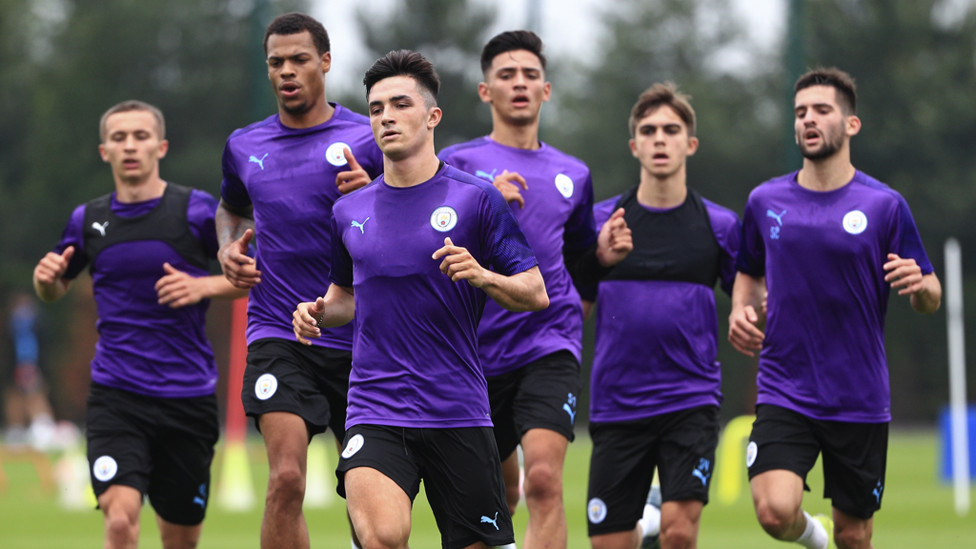 PURPLE REIGN : Manu Garcia leads from the front as the lads get down to work