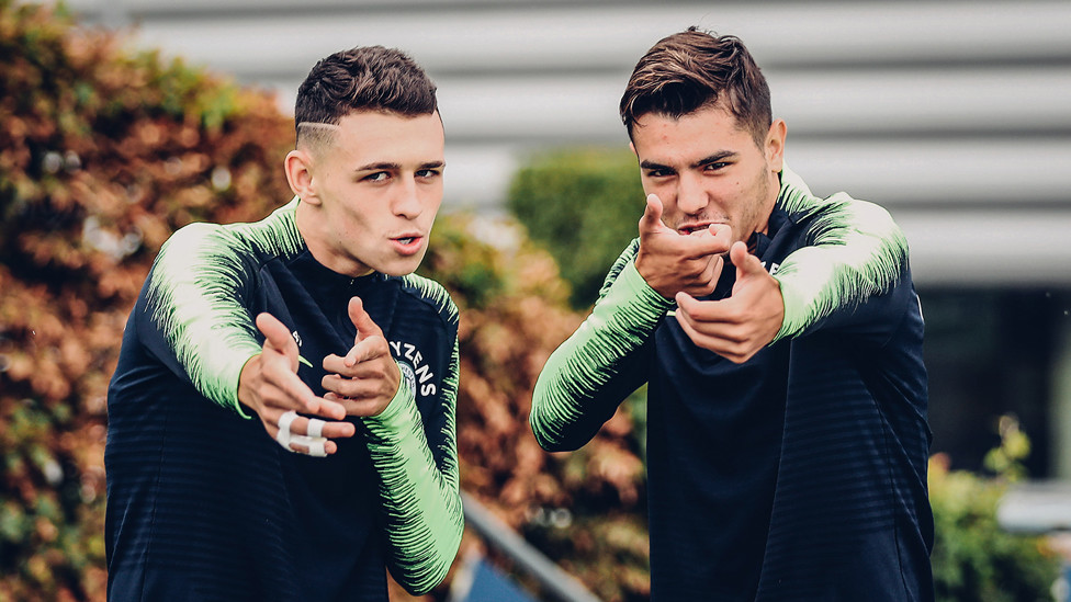 TWO BLUES : Phil Foden and Brahim Diaz strike a pose!