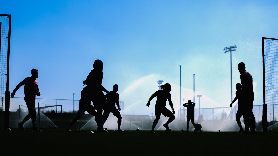 NEED SOME TIME IN THE SUNSHINE  : City's players get to work 
