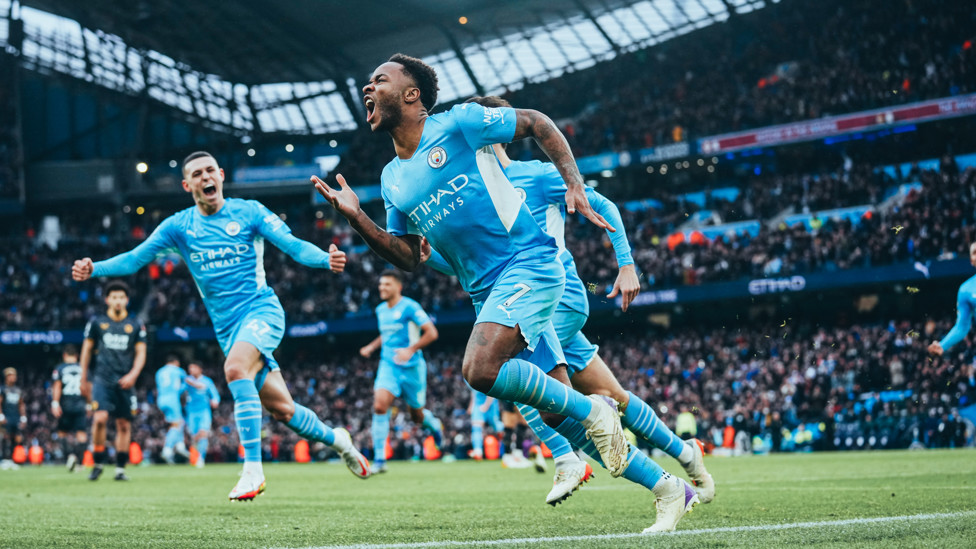 100 CLUB : The City winger tucks home his 100th Premier League goal in our 1-0 win over Wolves in December 2021.