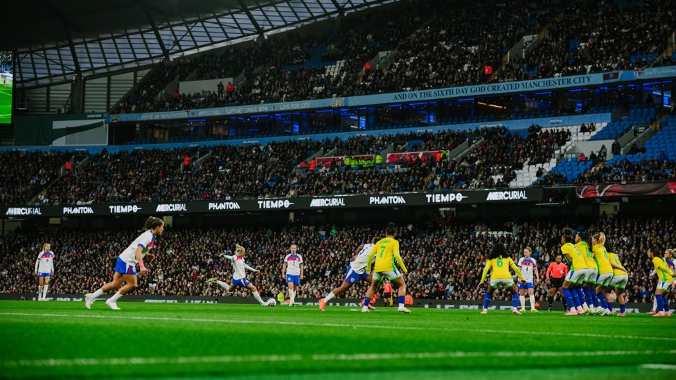 SET PIECE SPECIALIST : Greenwood rattles the crossbar with a 25-yard free-kick.