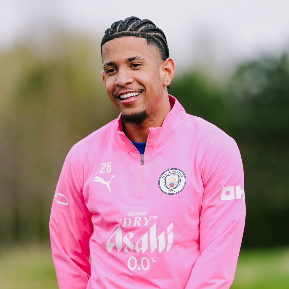 WINGING IN: Savinho prepares for the next training drill.