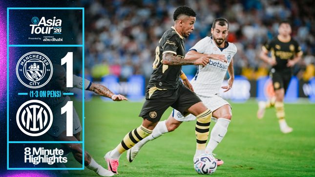 Manchester City vs Inter score 1-1 with Inter winning 3-1 on penalties during Asia Tour '26.