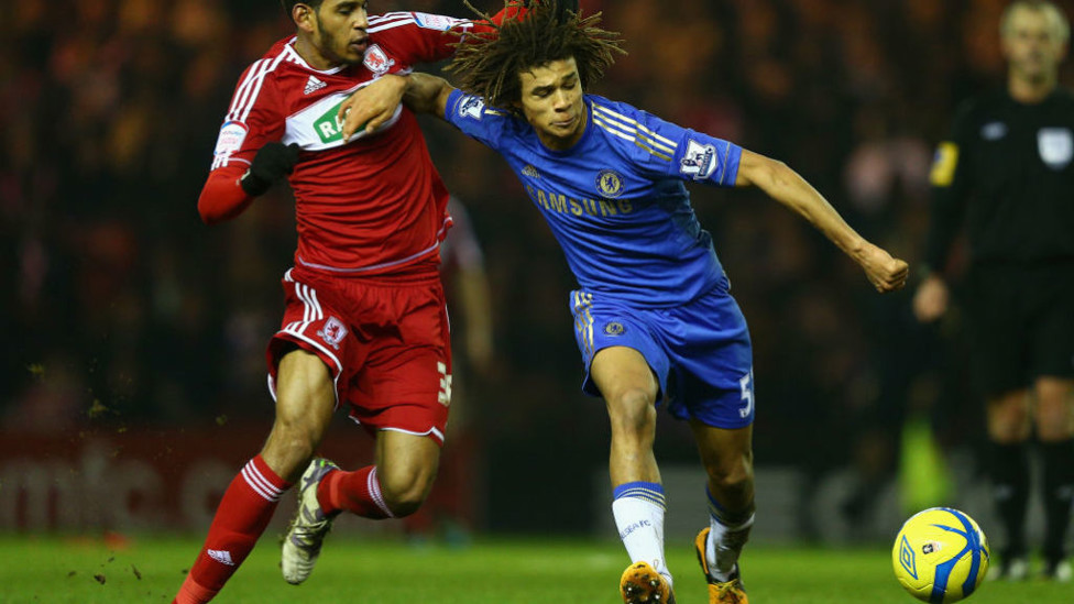 ROCK SOLID: Ake challenges Cristiano Ronaldo during an international clash between Holland and Portugal
