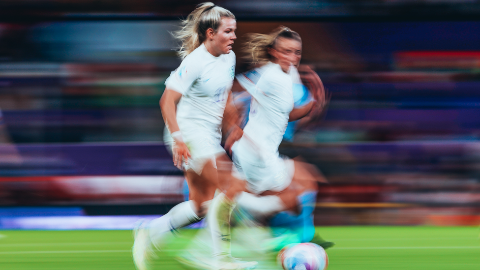 FLYING DOWN THE WING : Lauren Hemp started every game in England's front three