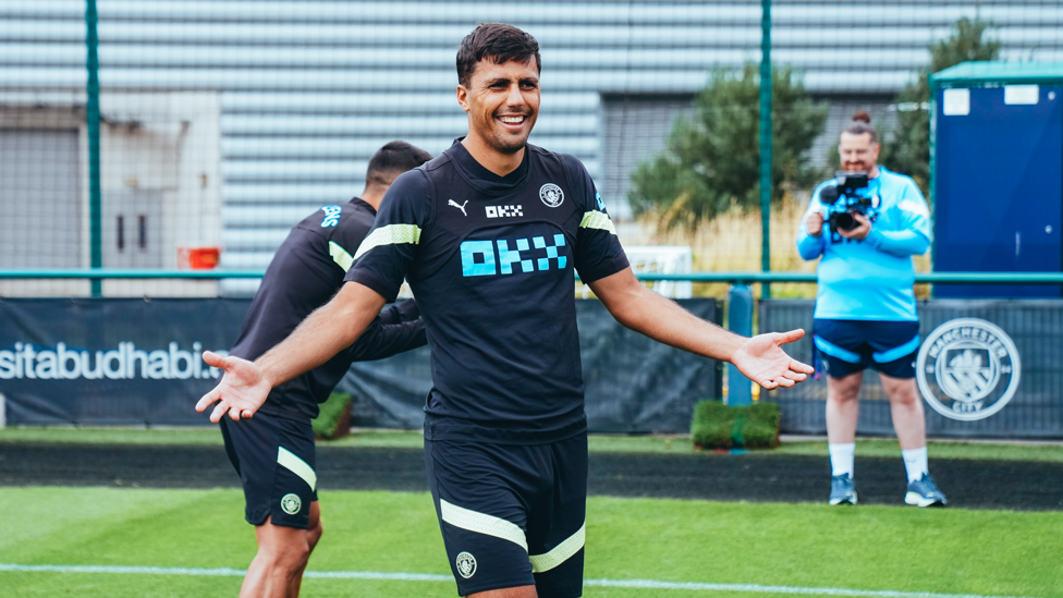MR COOL : Rodrigo was all smiles during Thursday's session