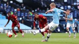 ON THE SPOT: De Bruyne calmly slots in the resulting spot kick to give us the lead in the 25th minute.