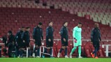 SQUAD GOALS: The team walk out onto the pitch