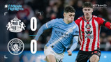 Graphic showing 8-minute highlights for Sunderland A.F.C. vs Manchester City. The score is 0-0. Etihad and sponsors are featured.