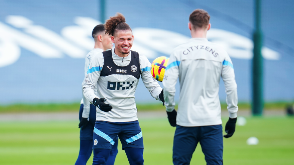 Kalvin Phillips all smiles....