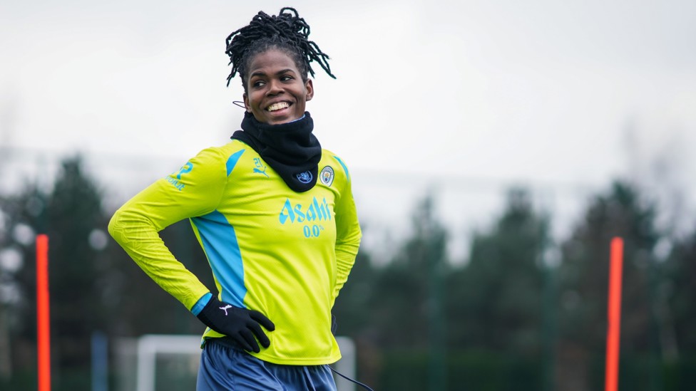 SHARP SHOOTER  : Khadija 'Bunny' Shaw in fine spirits. 