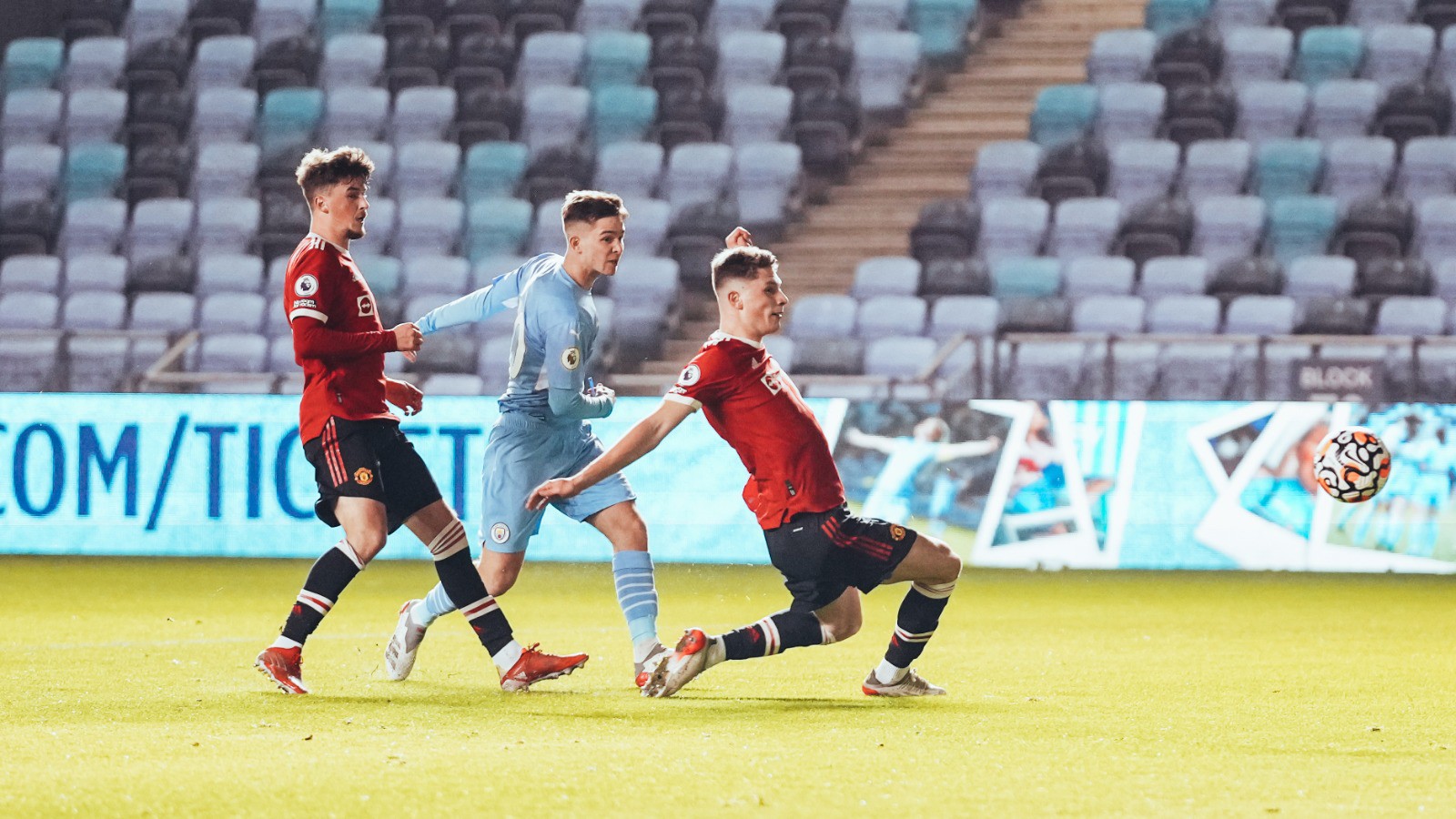 MAC ATTACK: James McAtee fires in a shot