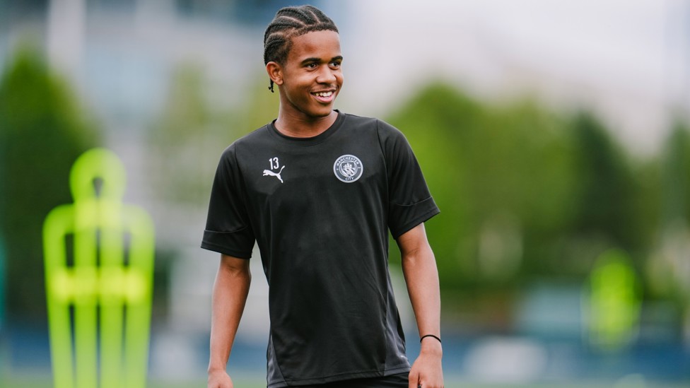 ALL SMILES : Timeo Whisker excited for the latest training session. 