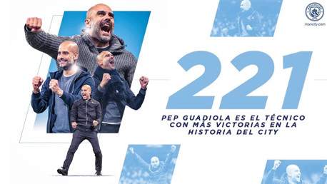 Pep Guardiola, el técnico con más victorias en la historia del City
