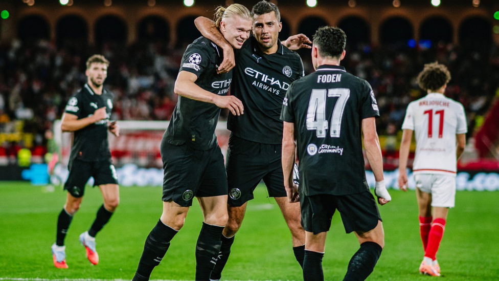 MR INEVITABLE : Haaland celebrates again.