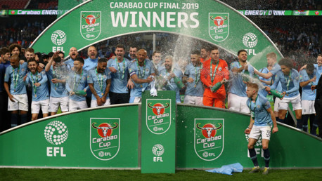 WINNERS: City lift the 2018/19 Carabao Cup at Wembley.