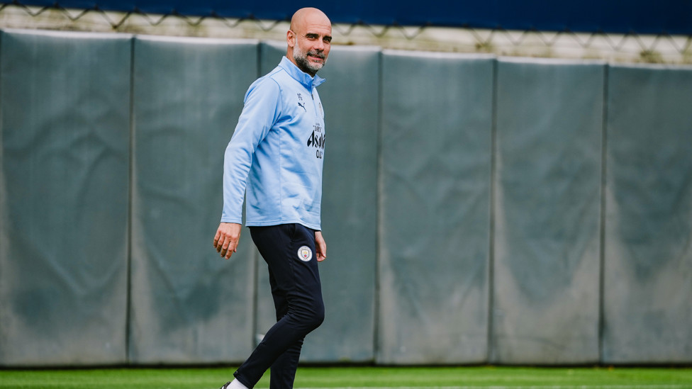 THE BOSS  : Pep Guardiola passes on his message.
