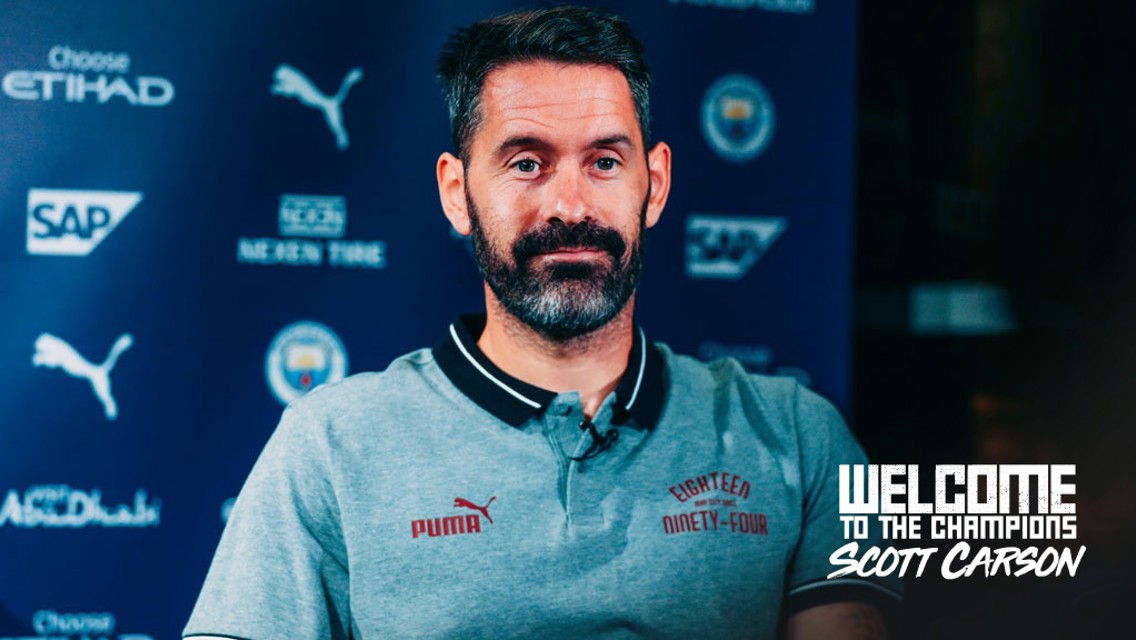 CITY STOPPER: Scott Carson sits down for his first interview as a Manchester City player.