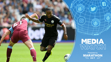 FAST START: Raheem Sterling goes past Declan Rice.