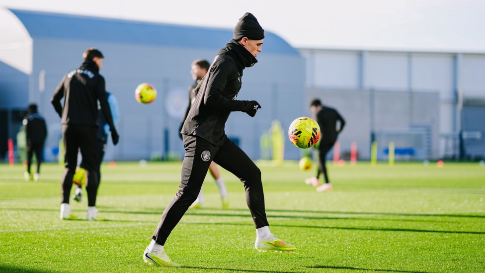 UNDER HIS SPELL  : Phil Foden keeps the ball under control. 