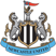 Newcastle United logo featuring two seahorses on either side of a shield with a castle and a lion on top, and a blue ribbon at the bottom with 'Newcastle United' text.