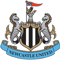 Newcastle United logo featuring two seahorses on either side of a shield with a castle and a lion on top, and a blue ribbon at the bottom with 'Newcastle United' text.