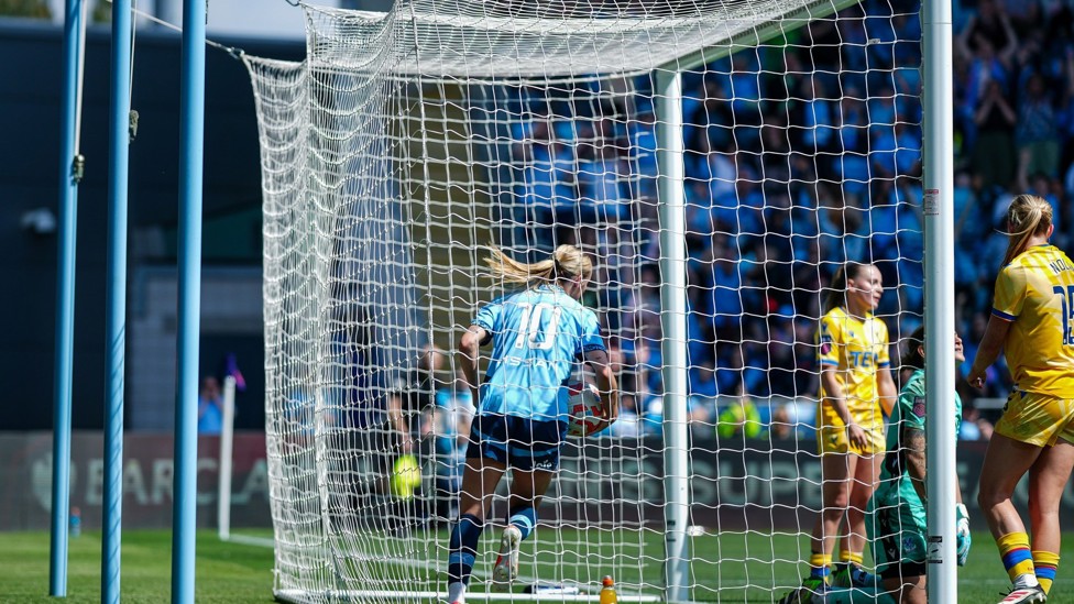 ON TARGET : Roord grabbed on goal on what would prove to be her final match for the Blues in our 5-2 win over Crystal Palace
