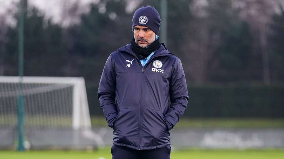 ALWAYS WATCHING  : The Boss keeping a close eye on his players