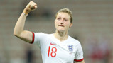 DOUBLE DELIGHT: City and England striker Ellen White celebrates after scoring her second goal against Japan