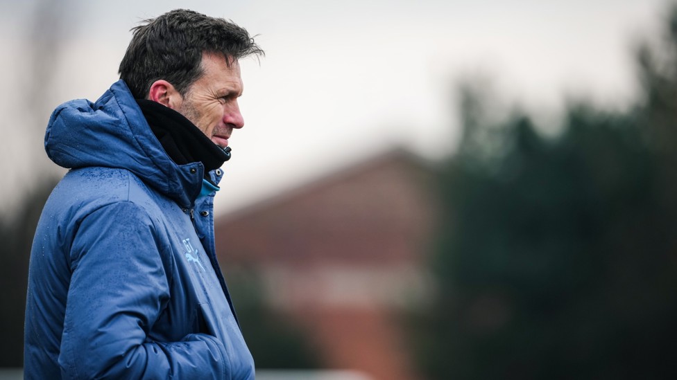 THE BOSS : Gareth Taylor watches on. 