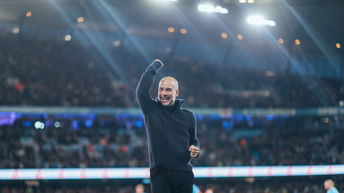 FIST PUMP: The boss celebrates.