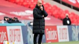 THE BOSS: Pep watches on.