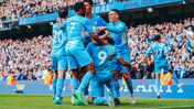 CENTRE OF ATTENTION: Jesus feels the love after putting City back ahead.