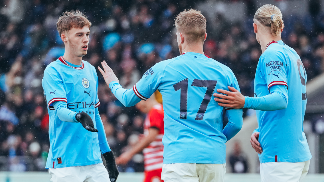 CELEBRATE: KDB enjoyed that one.