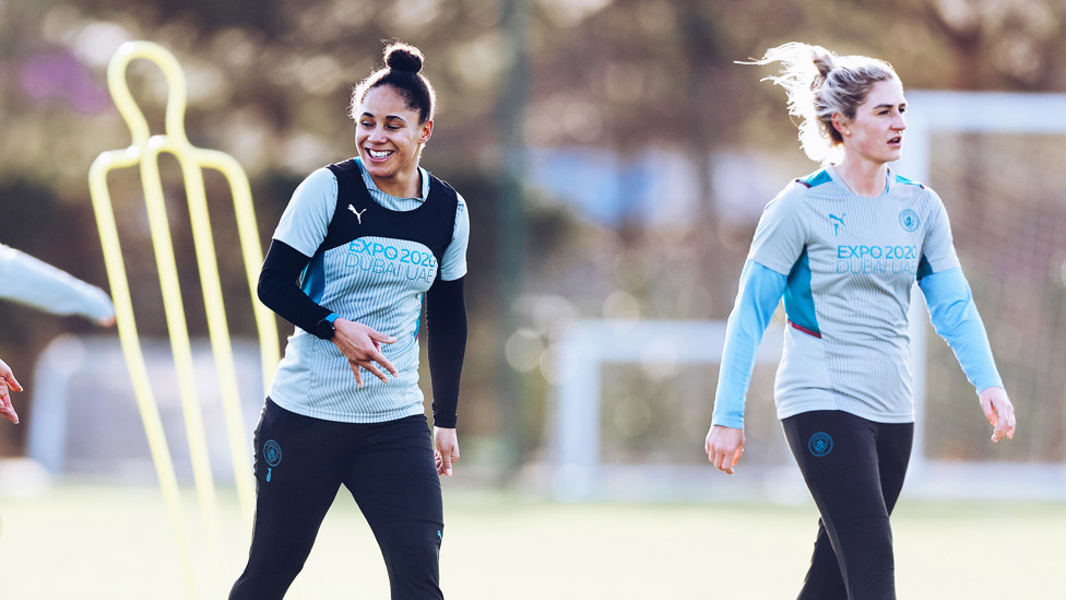 A smiling Demi Stokes and Laura Coombs